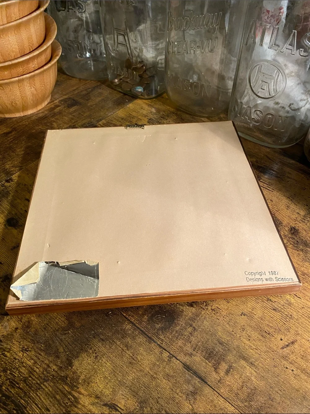 Rustic Wood Frame with Gray Mat and Quote - Brown/Gray